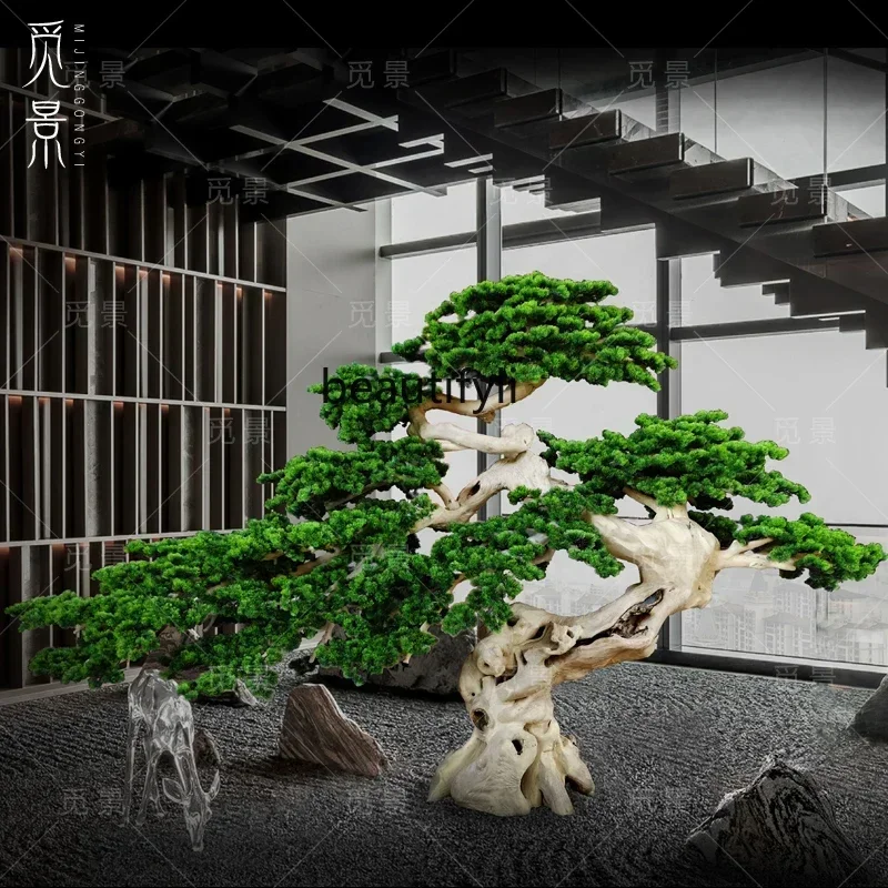 

P Welcome pine simulation tree Luo Hansong indoor landscaping hotel landscape floor green plant ornament