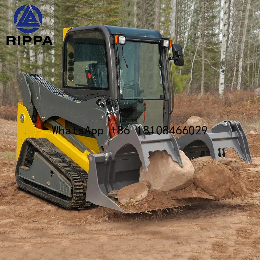 Free Shipping CE/EPA/Euro5 Crawler Front End Skid Steer Loader Diesel Hydraulic Mini Skid Steer Loader