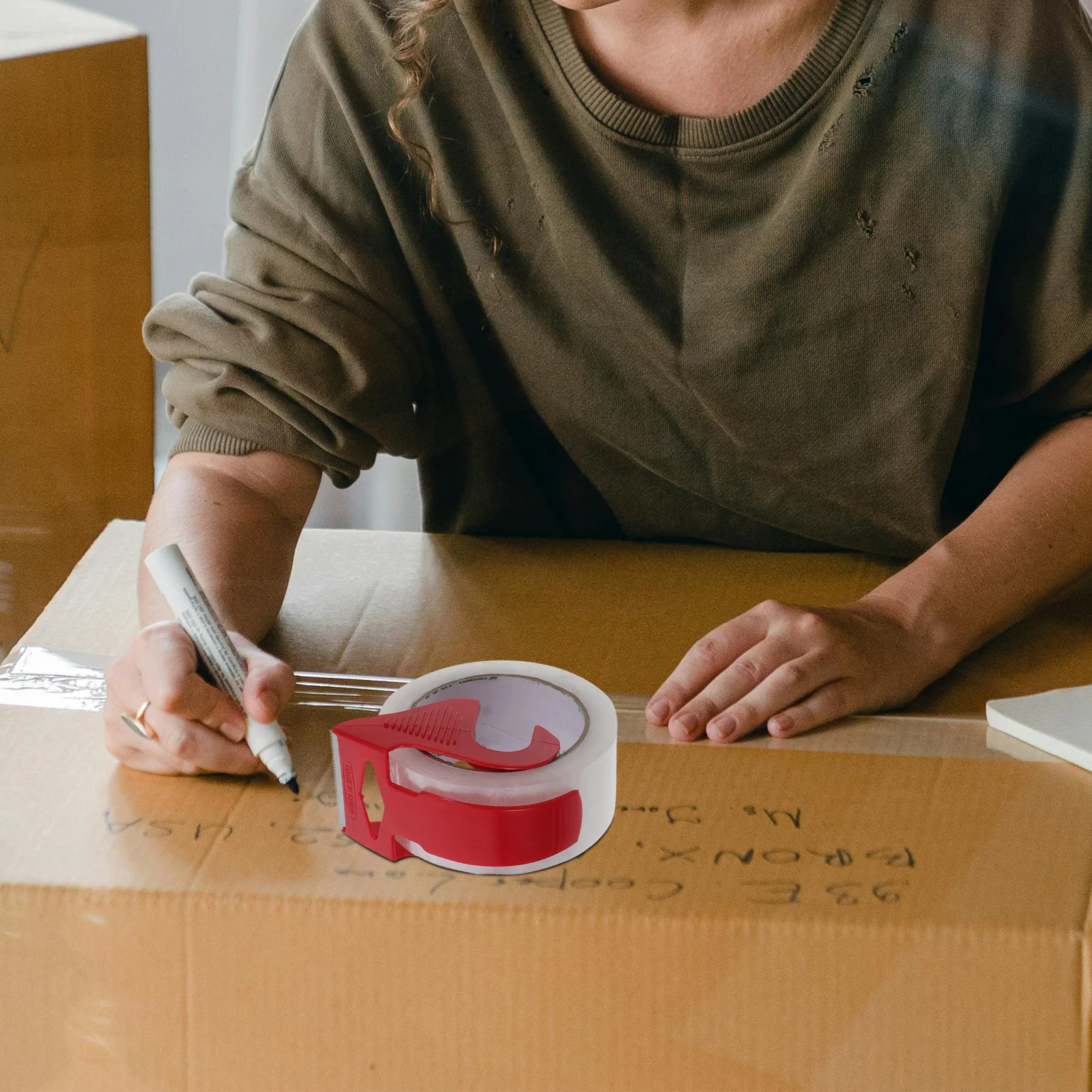 3pcs Heavy Duty Plastic Tape Dispenser For Packaging Sealing Boxes Shipping Moving Industrial Use Compact Handheld Design Low