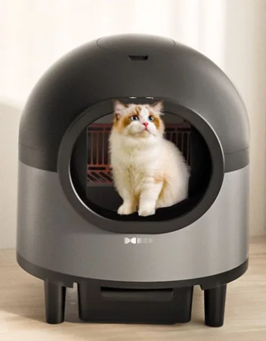 Venta al por mayor, barato, aplicación, autolimpiante, caja de arena inteligente para gatos, inodoro inteligente para gatos, caja de arena para gatos autolimpiante automática