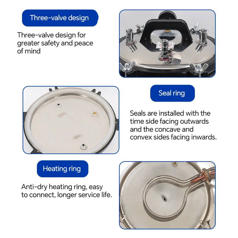 VNTECH 12L/18L/24L Automatic Sterilization Autoclave Pot, Digital Display Timed Autoclave Sterilizers for Lab Surgical Mushroom