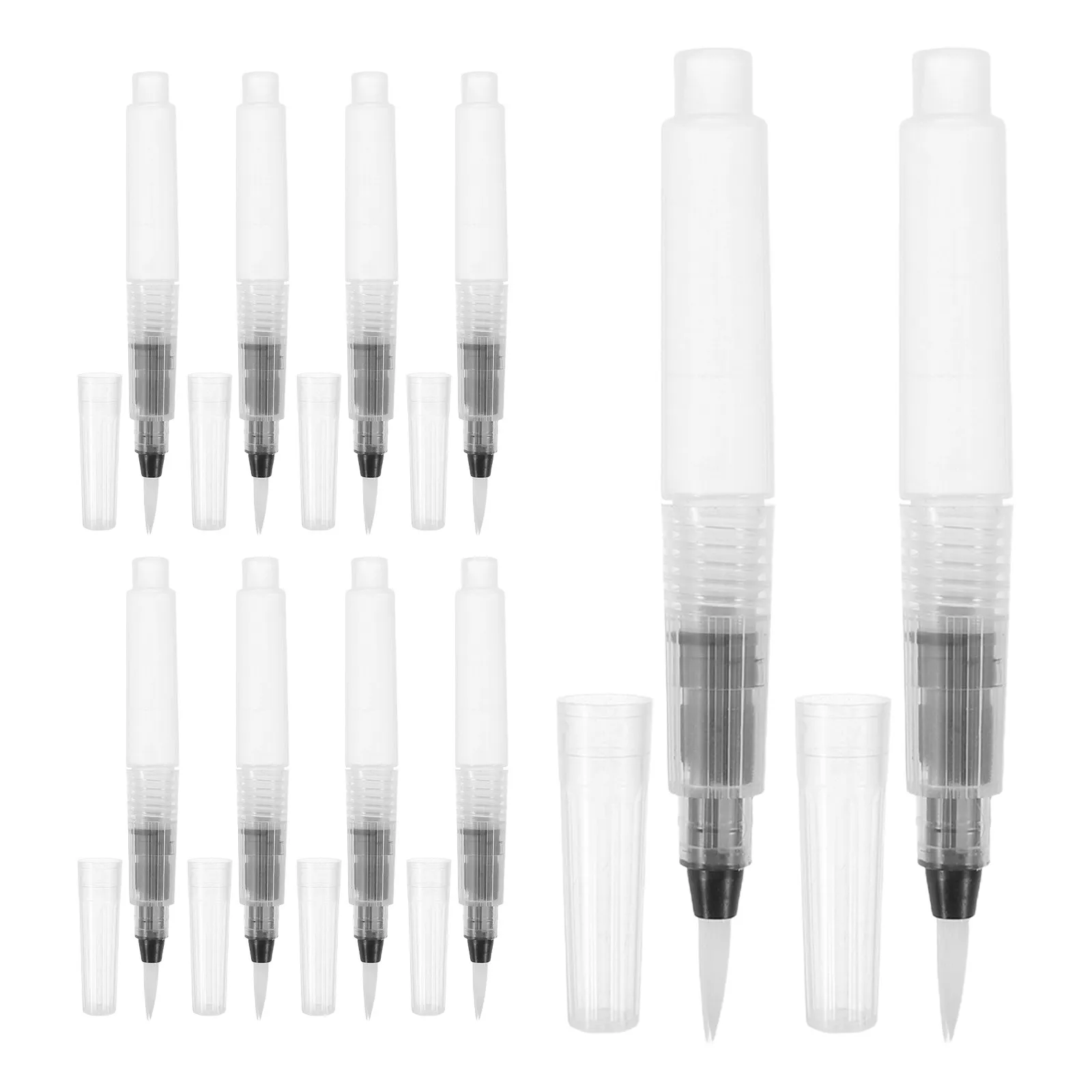 10Pcs Watercolour Brush Pens Water Soluble Portable Art Supplies Smooth Water Flow Flexible Tips for Gouache Artists DIY Crafts