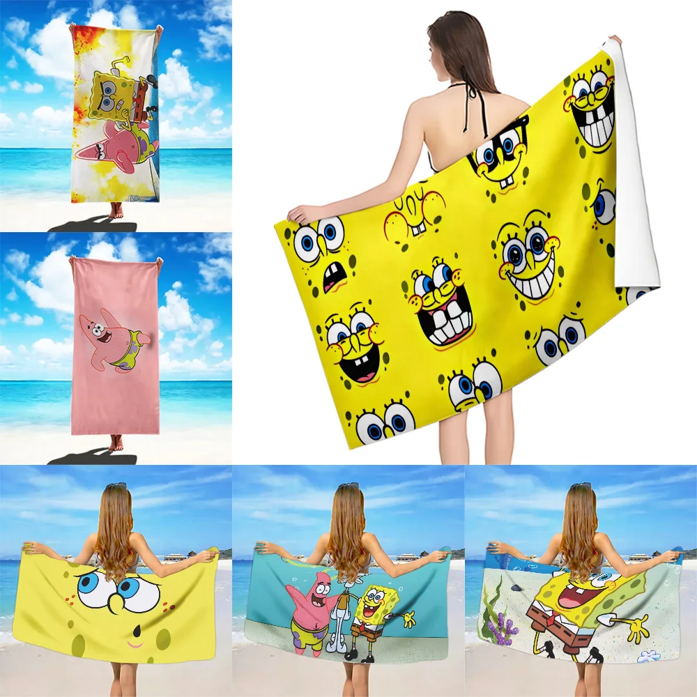 S-Spongebob Beach Towel Microfiber Sand Free Quick Dry Soft Sandproof Pool Towels Gift for Women Travel Gym Shower Camping