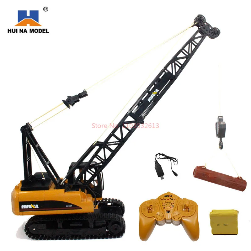 Huina 1:14 15ch Rc Tower Crane Engineering Vehicle Remote Control Tower Crane Alloy 2.4g Wireless Remote Control Crane Boy Toy