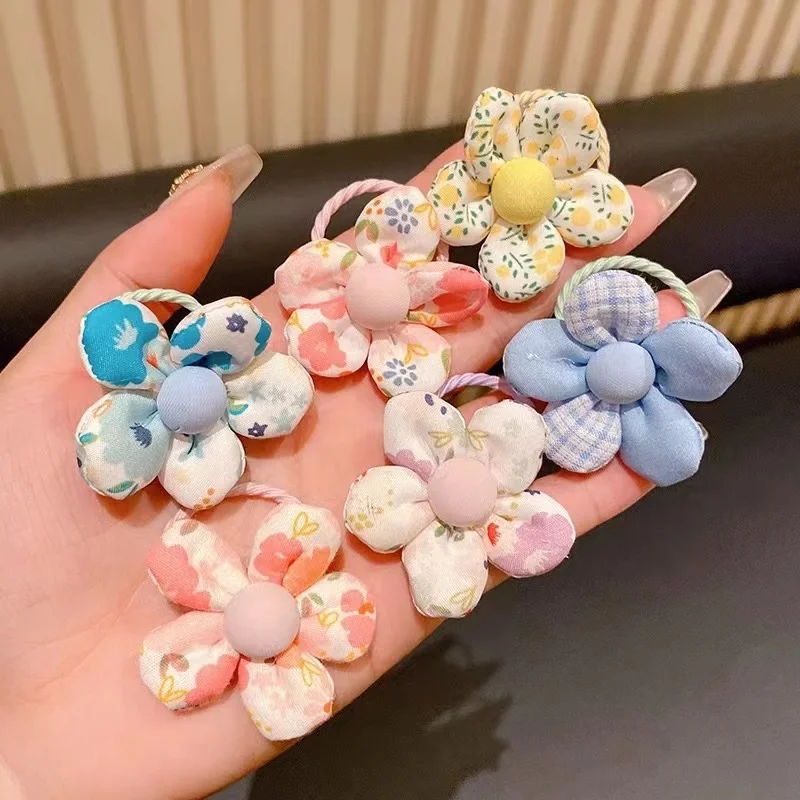 10pcs Cute Flowers Hair Rings, Scrunchies, Hair Accessories For Girls, Ideal Choice for Gifts