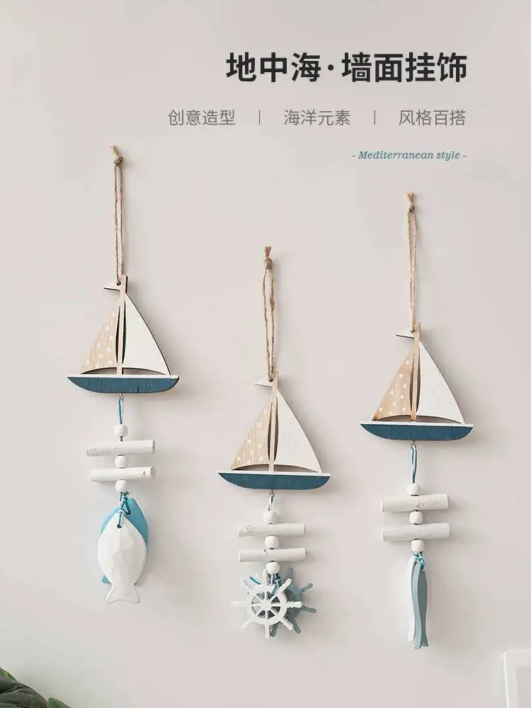 Mediterranean Style Three-Dimensional Starfish Scallop Small Fish String Wall Hanging Home Decoration Kindergarten Wall Hanging