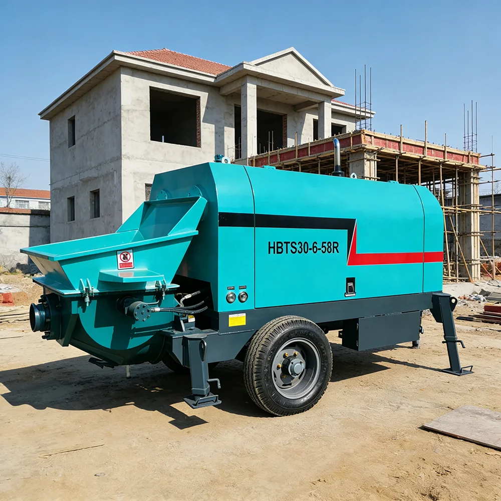 High Lift Trailer Concrete Pump For Bridge Construction Projects Vertical Pumping Distance Up To 100 Meters Long
