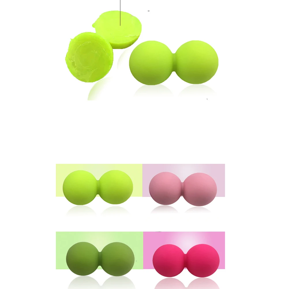 

Silicone Peanut Ball Muscle Roller Yoga Pilates Physical Therapy Massager for Neck to Sacrum Tension Relief Rose Red