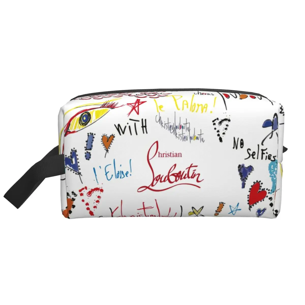 Christians High Heels Louboutins Logo Cosmetic Bag Women Cute Large Capacity Makeup Case Beauty Storage Toiletry Bags