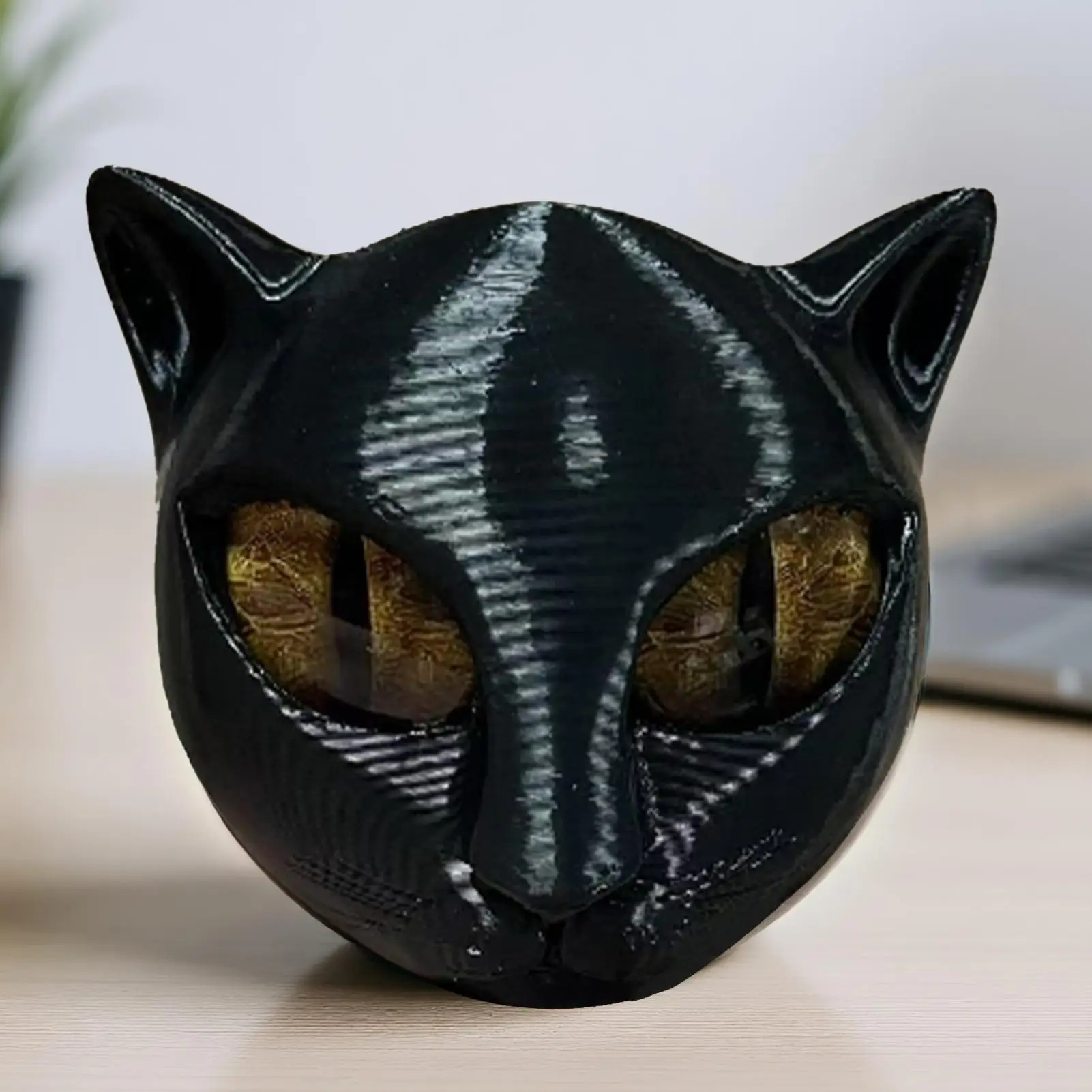 Katze Dekor Tierfiguren Ornamente für Home Decor Kätzchen Kunststück Raumdekoration ​ ​ Mystic Black Cat Harzskulptur 8x8cm