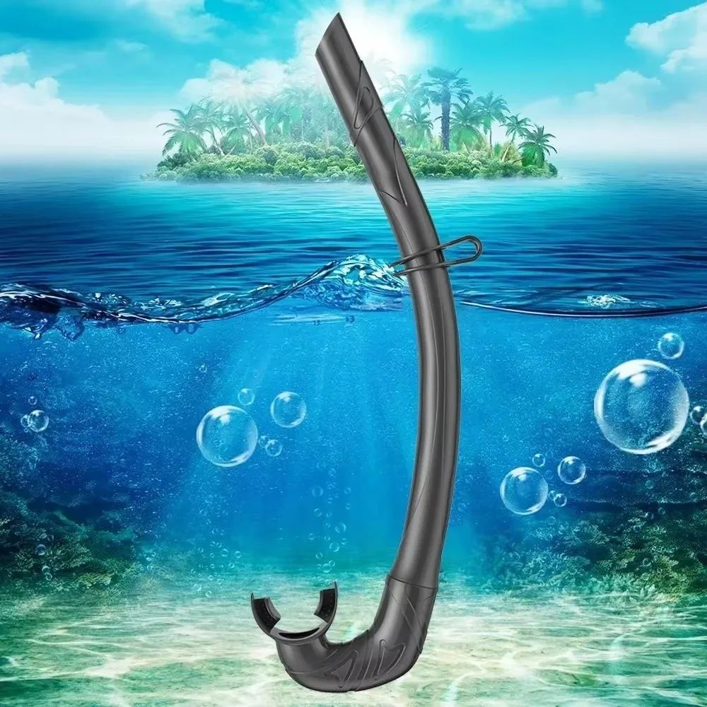 Soft Soft Silicone Diving Snorkel Portable Arc-Bite Swimming Snorkel Comfortable Anti-Drop Snorkeling Snorkel Diving Equipment