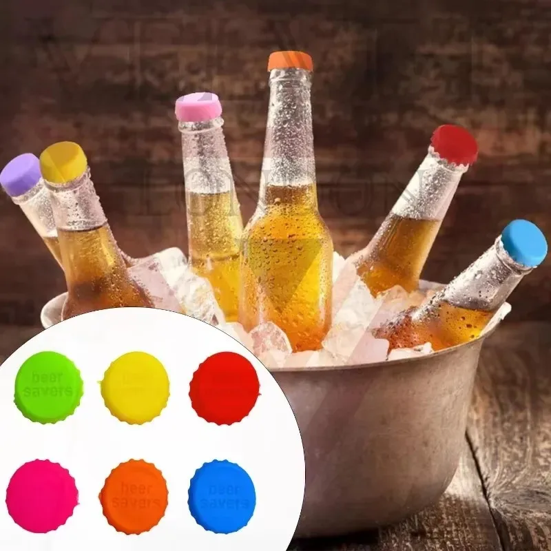 6-42Pcs Reusable Silicone Bottle Fresh-keeping Cap Stopper Bottle Soda Beer Cap Stopper Bar Utensils Bar Accessories
