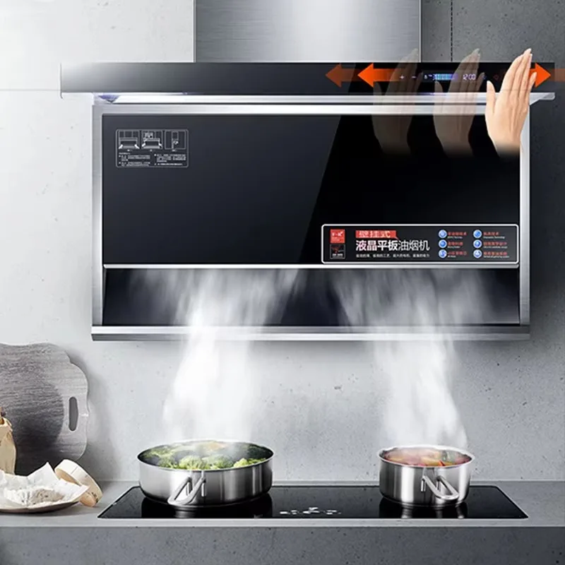 Range Hood Touch-type LCD Cooker Hood Top Side Double Suction Type Large Suction Range Hood