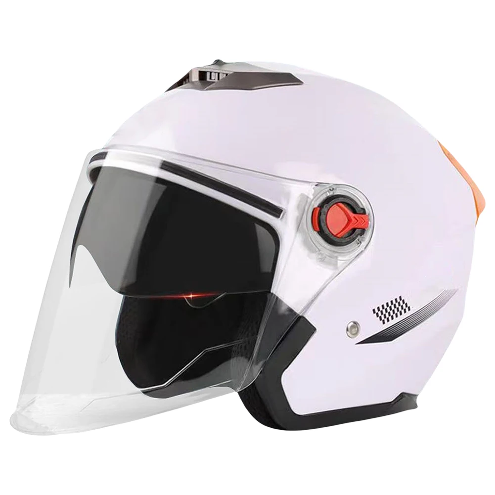 Open Face Motorcycle Helmet All Year Use Electric Scooter Helmet with Sun Visor Adults Semi-Open Helmet Woman Men Moto Equipment