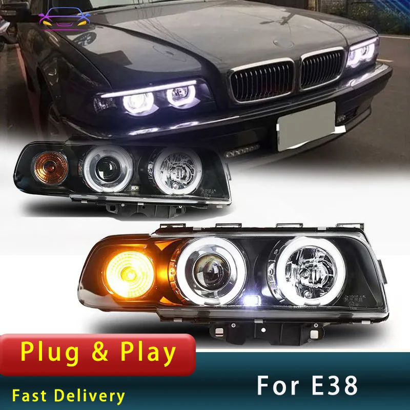 Car Styling Head Light for BMW  E38 1995-2002 728i 730i 735i 740i  LED Upgrade DRL  Turn Headlamp Accembly Auto Accessories