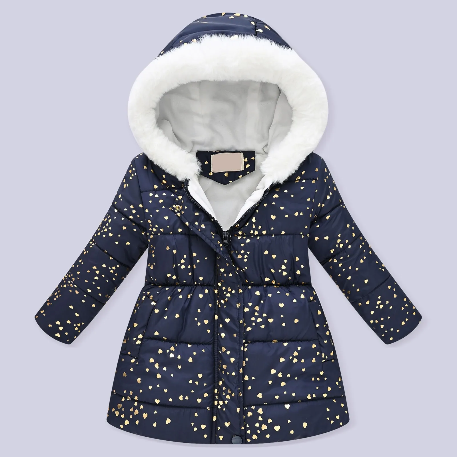 

Winter Coat Kids 8 And Winter Children's Clothing Boys And Girls Multicolor Waisted Printing Tie Dye Long Hooded Winter Jacket