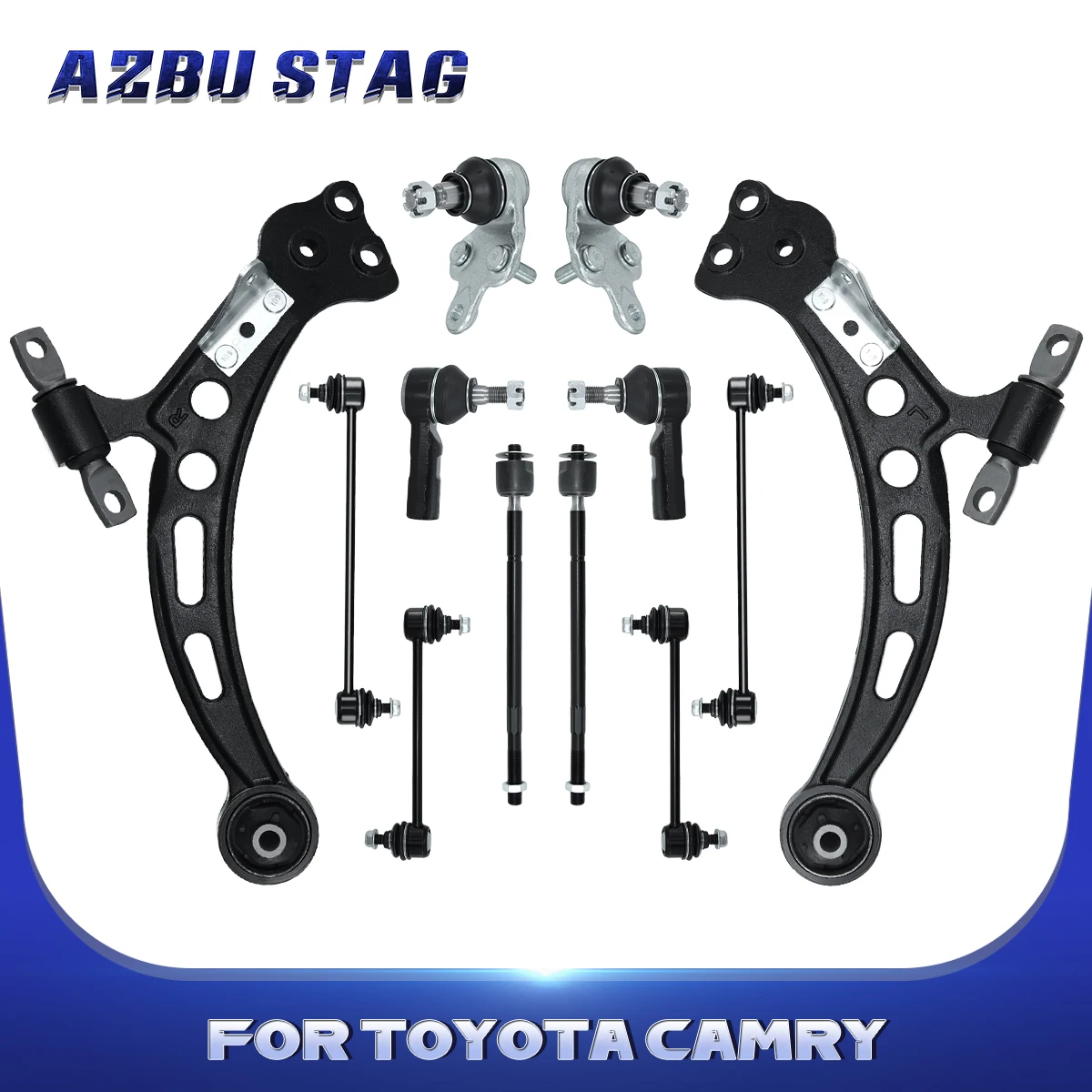 AzbuStag 12Pcs Front Lower Control Arm Sway Bar Link Tie Rod Suspension for TOYOTA CAMRY AVALON LEXUS ES300 1997-2001 4806806040