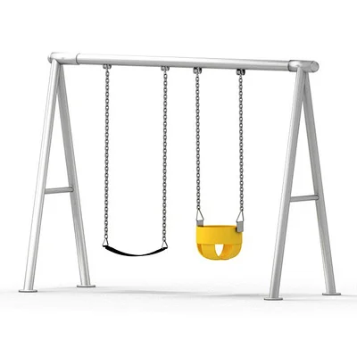 Outdoor children's swing is made of heavy metal materials