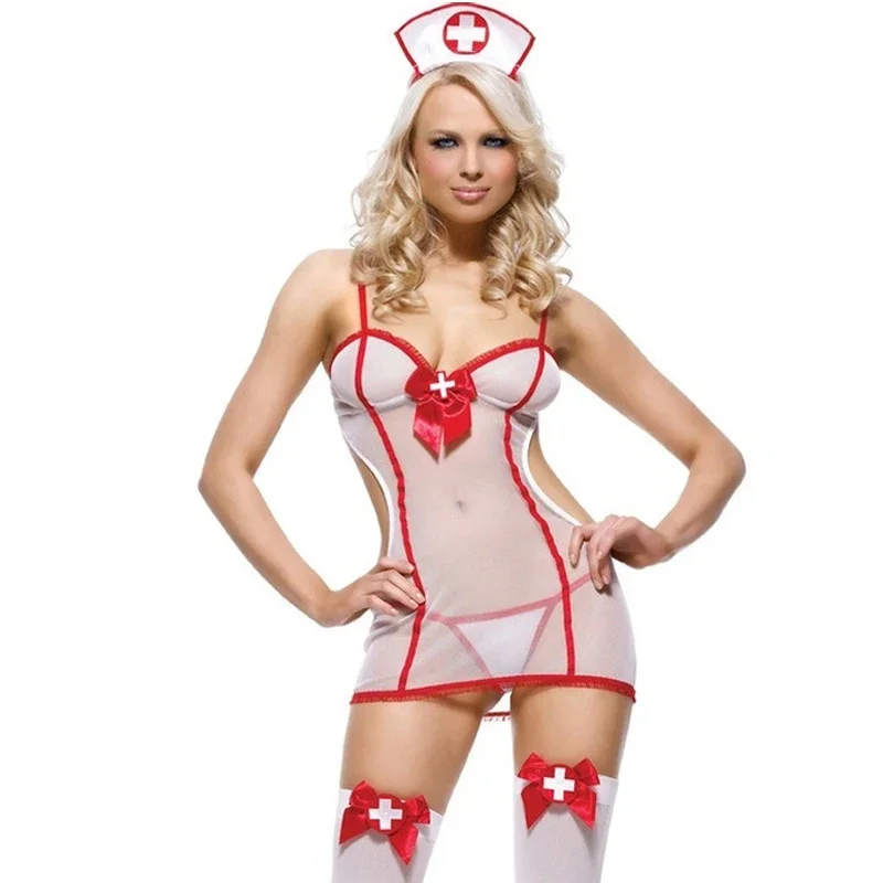 Porno Lingerie Hot Women Lenceria Sexi Erotic Lingerie Dress Cosplay Nurse Uniform Costumes Underwear Sex Clothes Role