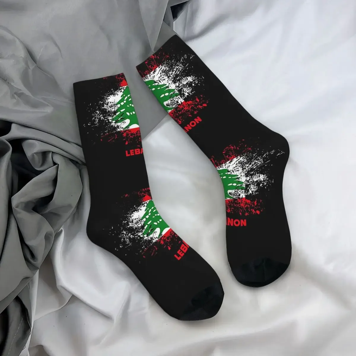 

Носки на все случаи жизни с изображением флага Ливана в акварельном стиле, ливанские носки в стиле Харадзюку, длинные носки для подарков на День святого Валентина