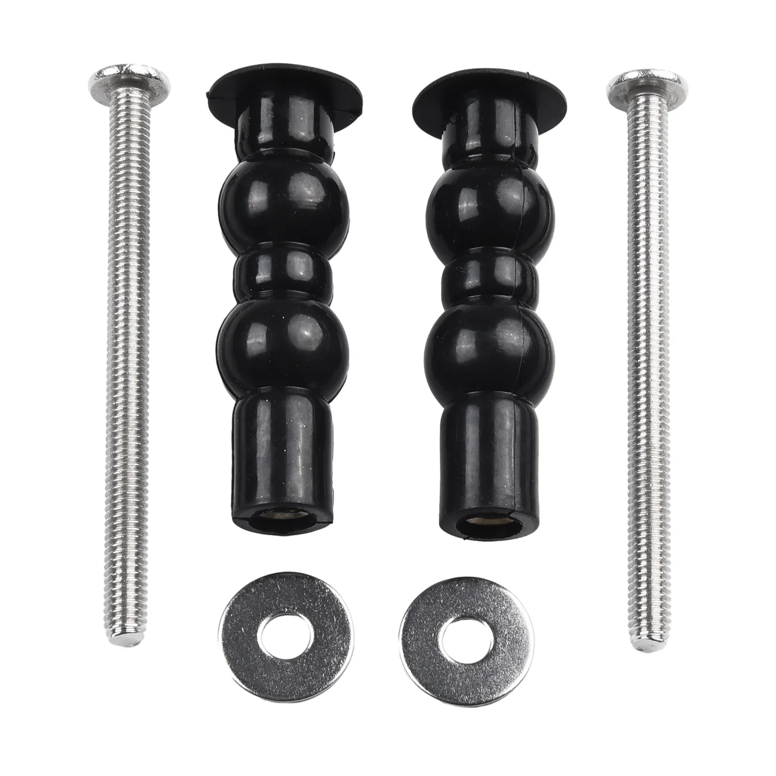 Compatible Expanding Rubber Bolt Top Nuts Set Toilet Hinge Screw Replacement Kit Suitable for Most Toilets Material 2 Pack