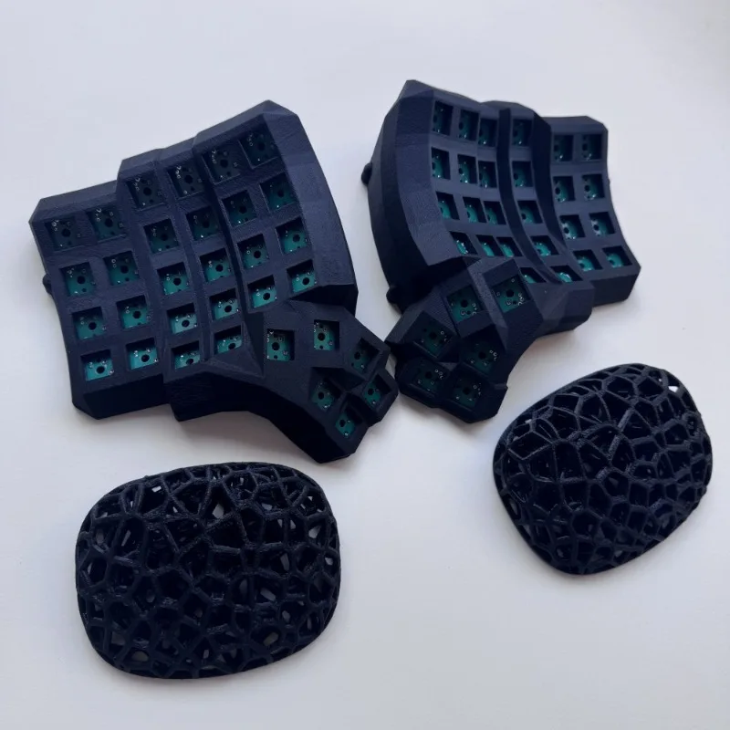 Dactyl Manuform Split Keyboard Kit 6x7 with Wooden Palm Rest Custom Wired Single-mode Welding Switch Mechanical Keyboard Gamer