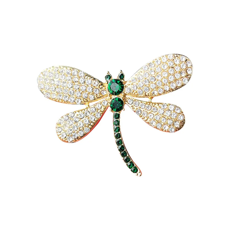 

New Shiny Rhinestone Dragonfly Brooches For Women Elegant Insect Animal Brooch Clothing Suit Lapel Pin Accessories Jewelry Gifts