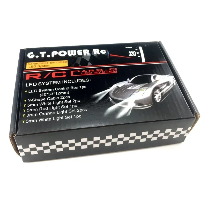 Qriginal GT Power RC Car lighting 8LED Flashing lighting Light Wire System 2 PPM FM FS 2.4G kit BRAKE + HEADLIGHT + SIGNAL