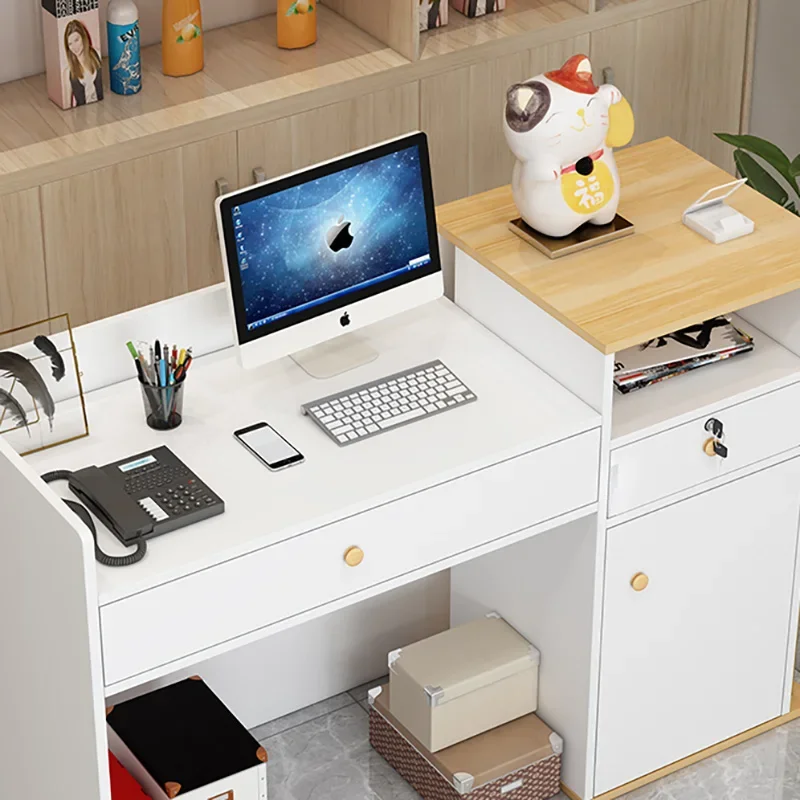 خزانة عرض مكتب الاستقبال، طاولة بار عالية، مكتب استقبال صالون التجميل