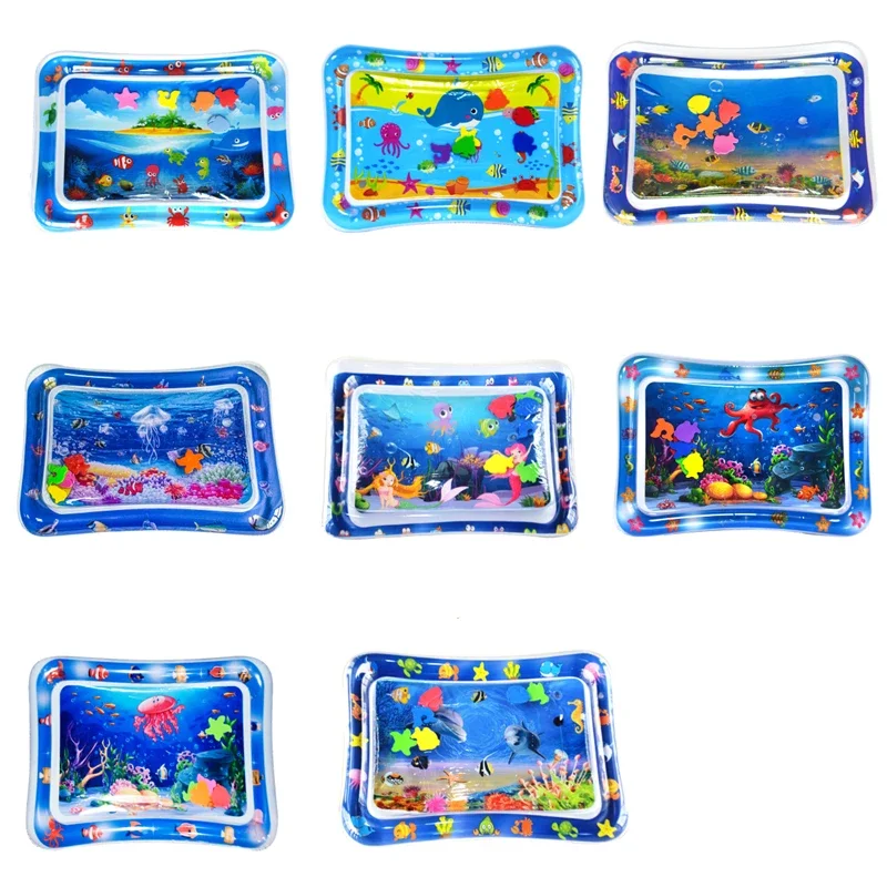 Popular Baby Inflatable Pat Water Mat Sea Life Swim Ring Climbing Cushion Tummy Time Mats Premium for Infants and Toddlers toys