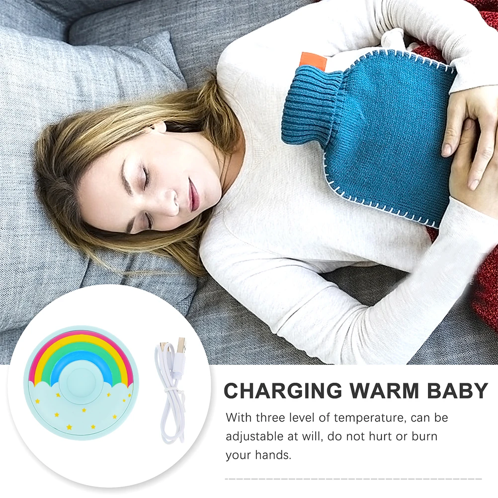 

2Sets Mini Hand Warmers Portable Rechargeable USB Pocket Warmer Lovely Doughnut Shape Lightweight Outdoor Warmer for Camping