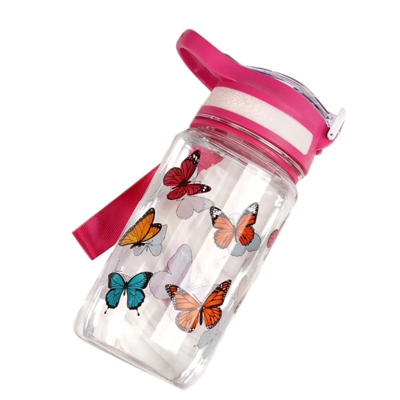 Portable 600ml Kids Straw Bottle High Capacity Watch Bottle Easy to Carry Child Bottle Suitable for Various Occasions A2UB