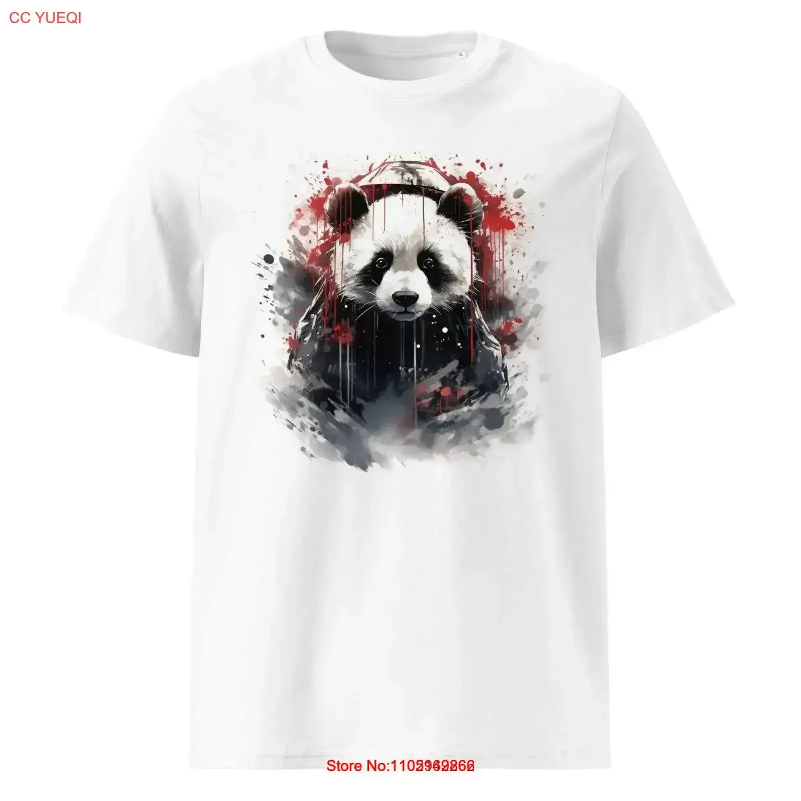 

World of Wilds Splatter Panda 1 men's classic tee vintage Washed homme Soft Top For Everyday Wear fashion streetwear vintage