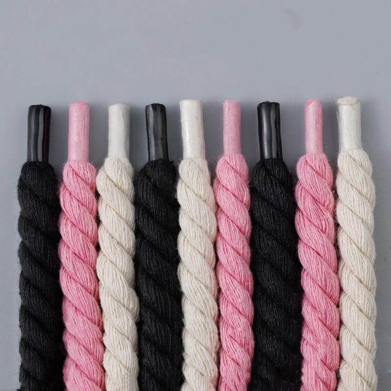 8MM Baumwoll-Schnürsenkel Ersatz-Schnürsenkel für Sneaker Runde Seilschnürsenkel Dicke Breite 8MM Länge 100/120/140/160CM