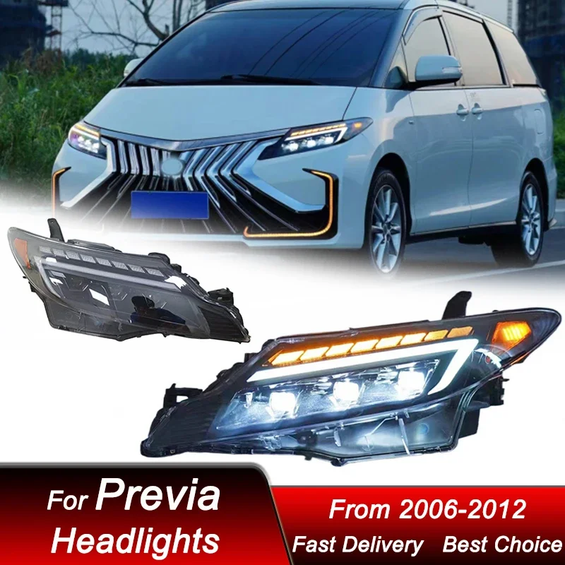 

Pop Car Led Headlights For Toyota Previa 2006-2012 GSR50 New Style Full LED Headlamp Assembly Upgrade Projector Lens Accessories