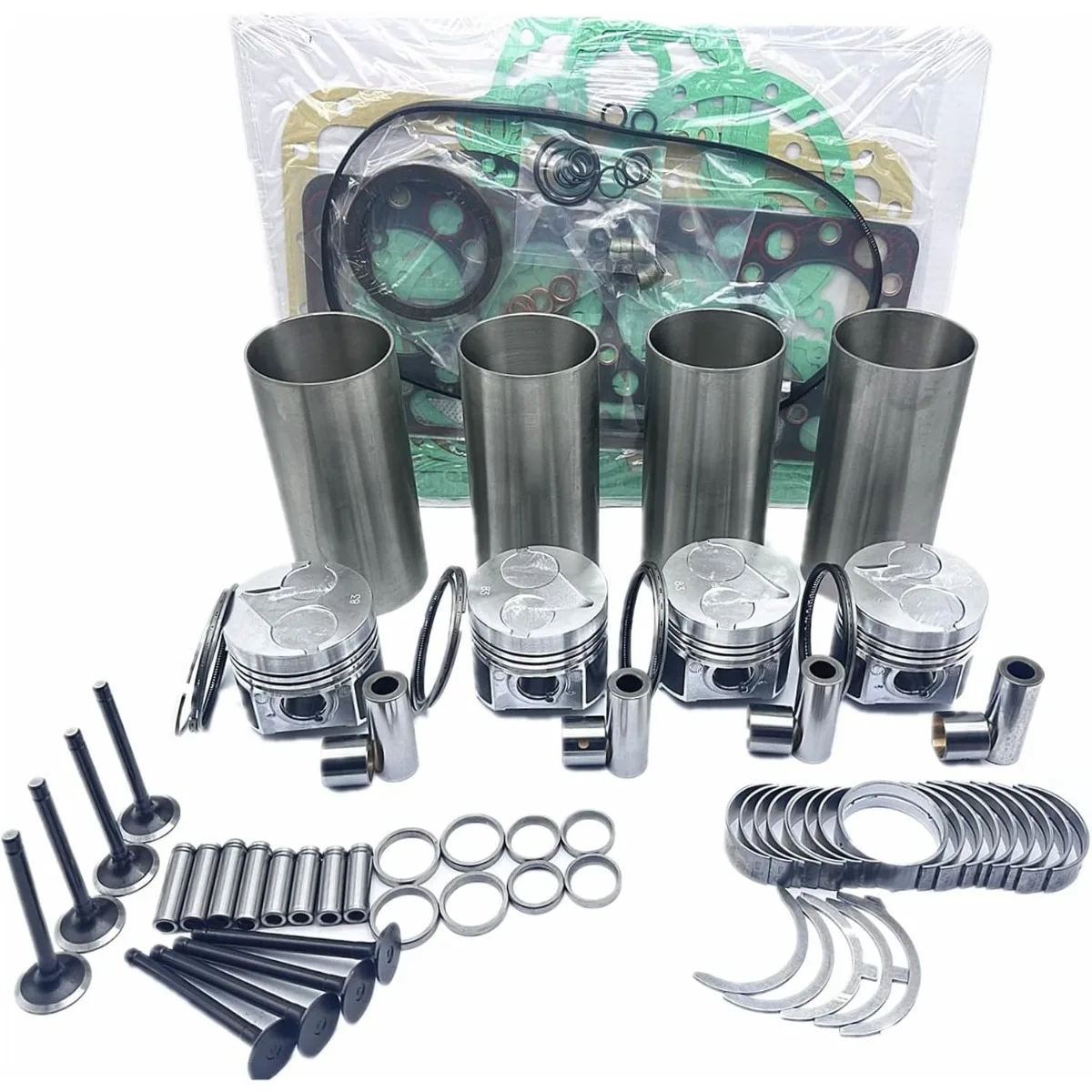 4LE2 Overhaul Rebuild Kit Compatible for ISUZU Engine Kobelco SK75SR SK70SR-2 Excavator Piston 8-98068-158-1 (Piston