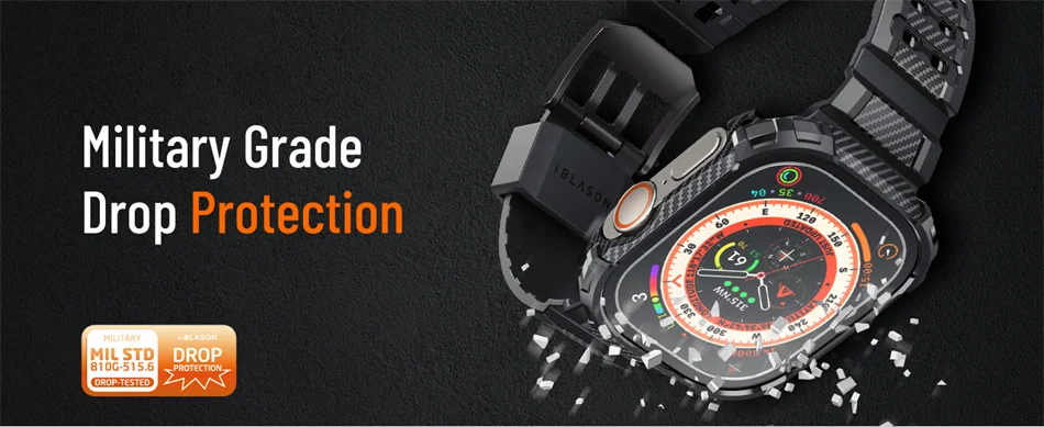 I-BLASON For Apple Watch Ultra 4/3/2/1 Case 49mm Armorbox Rugged Watch Band with 2Set Built-in Tempered Glass Screen Protector
