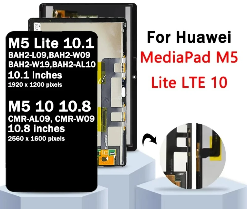 

Tested New For Huawei MediaPad M5 Lite M5 10 BAH2-L09 BAH2-W19 CMR-AL09, CMR-W09 Touch Screen Digitizer Assembly