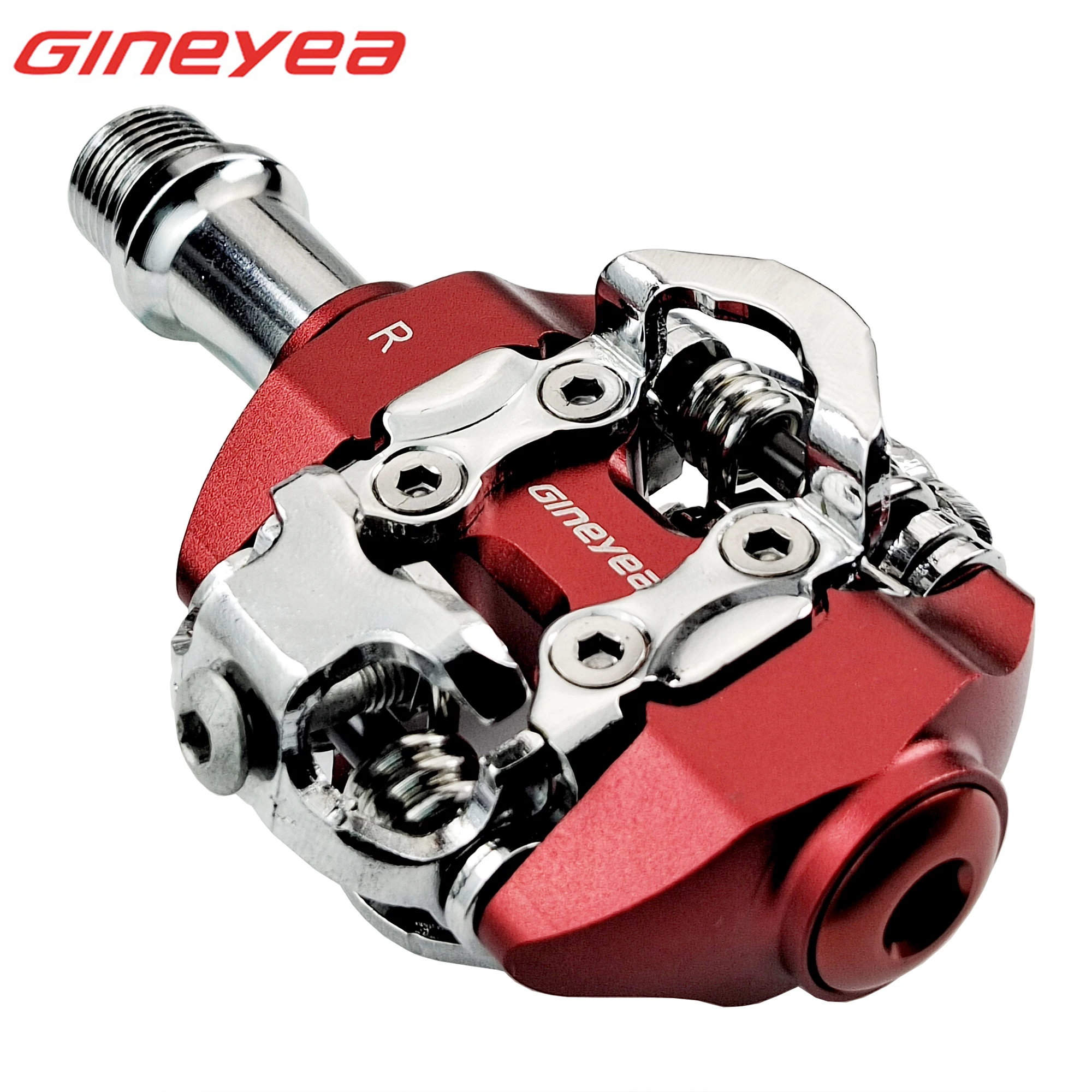 Gineyea Mountain Bike Clip Pedals Compatible with Shimano SPD , Cr-Mo Die-Cast Aluminum Seal Bearing Clipless Pedals with Cleats