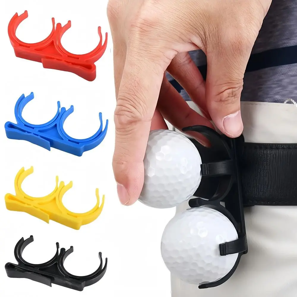 Plastic Golf Ball Clamp Rotatable Foldable Golf Accessory Double Ball Wear-resisting Golf Ball Clip Holder Organizer