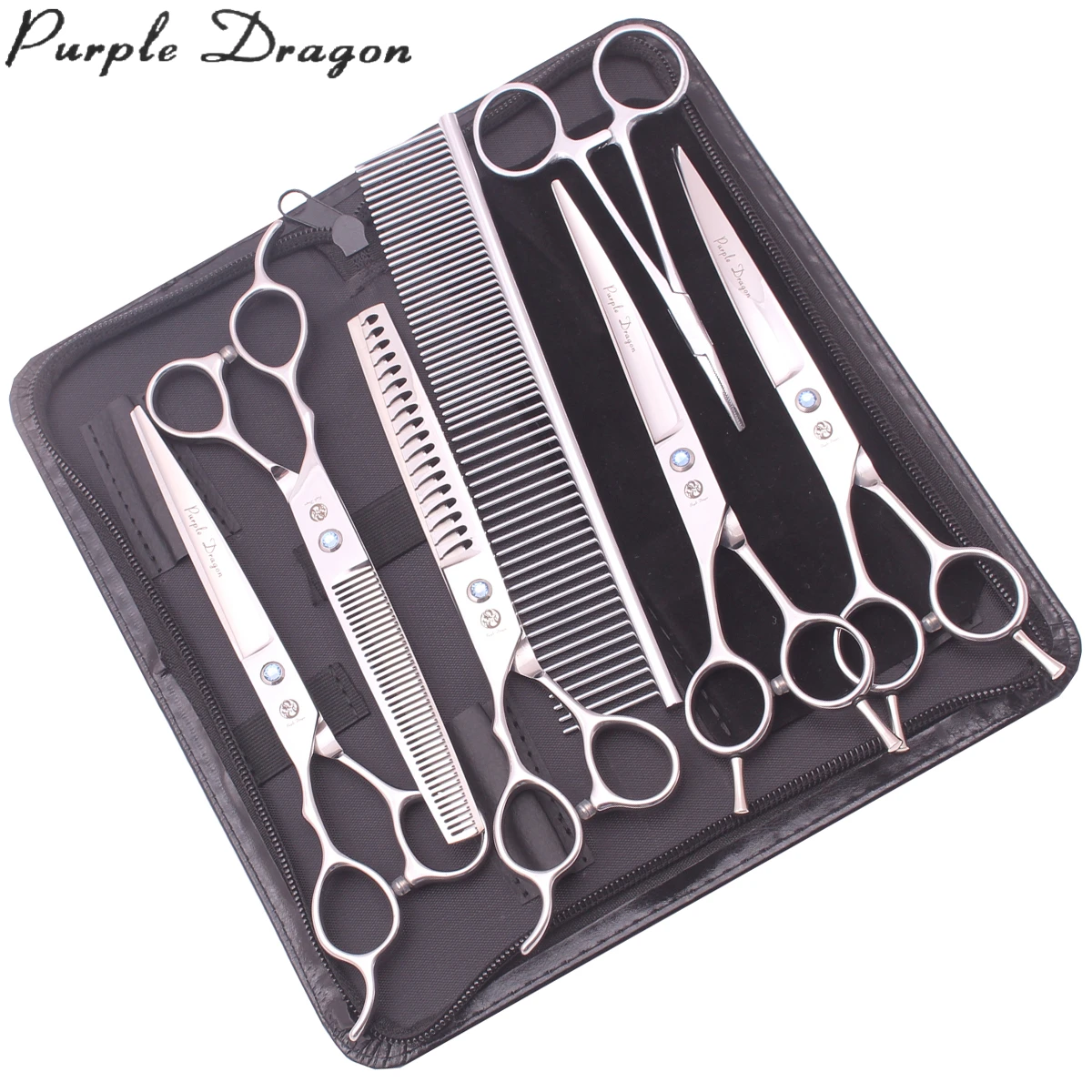 

Dog Grooming Scissors Left-Hand 7" Purple Dragon Cutting Scissors Thinning Shears Chunker Shears Pet Hairdressing Scissors Z3006