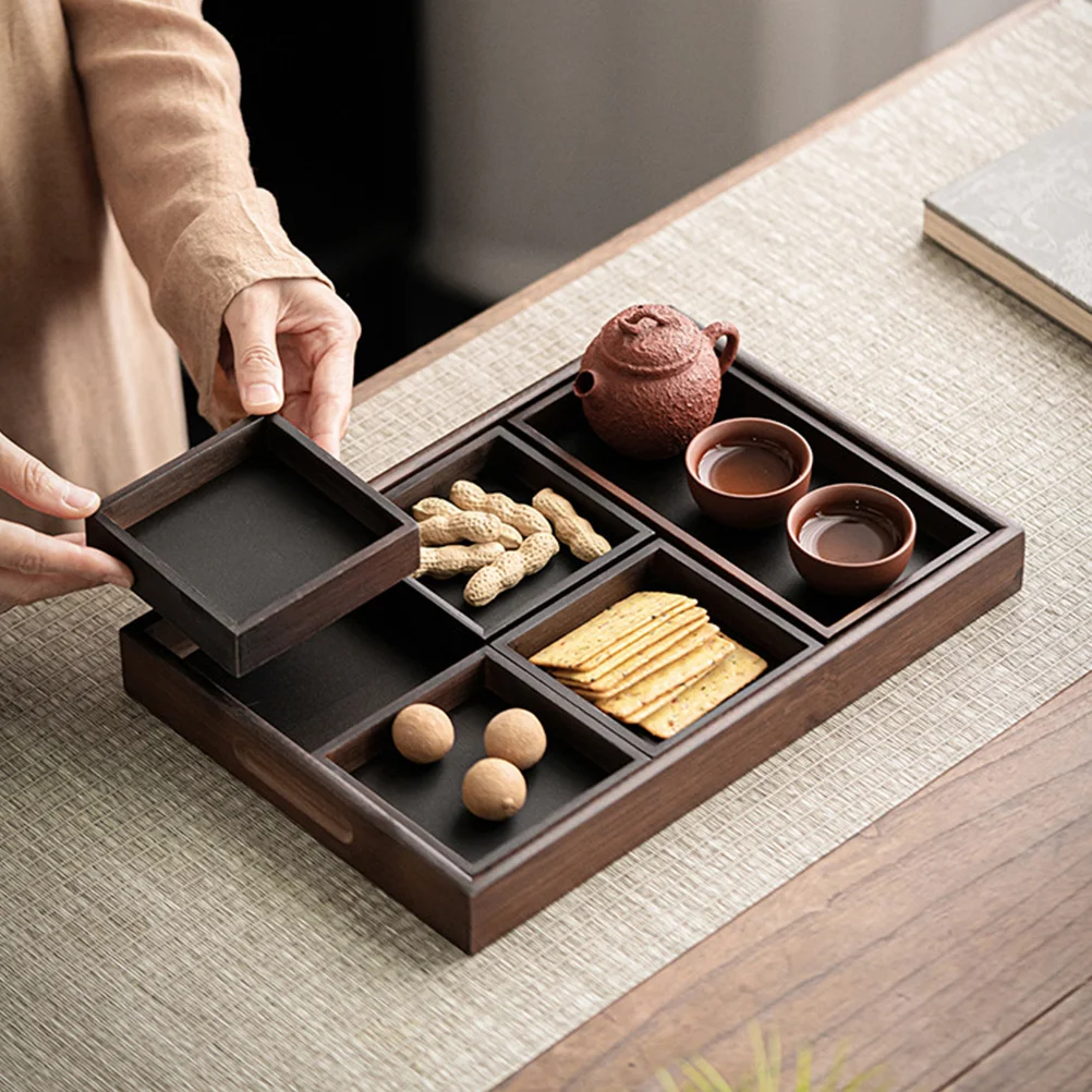 

1Set Natural Wooden Tray Spacesaving Portable Suitable Restaurants Hotels Special Occasions Food Storage Display