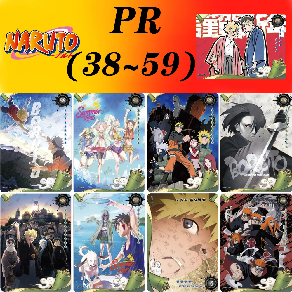 KAYOU NARUTO PR card 38~58 series Uchiha Madara Uzumaki Naruto rare texture Collection card Christmas birthday gift Game toys
