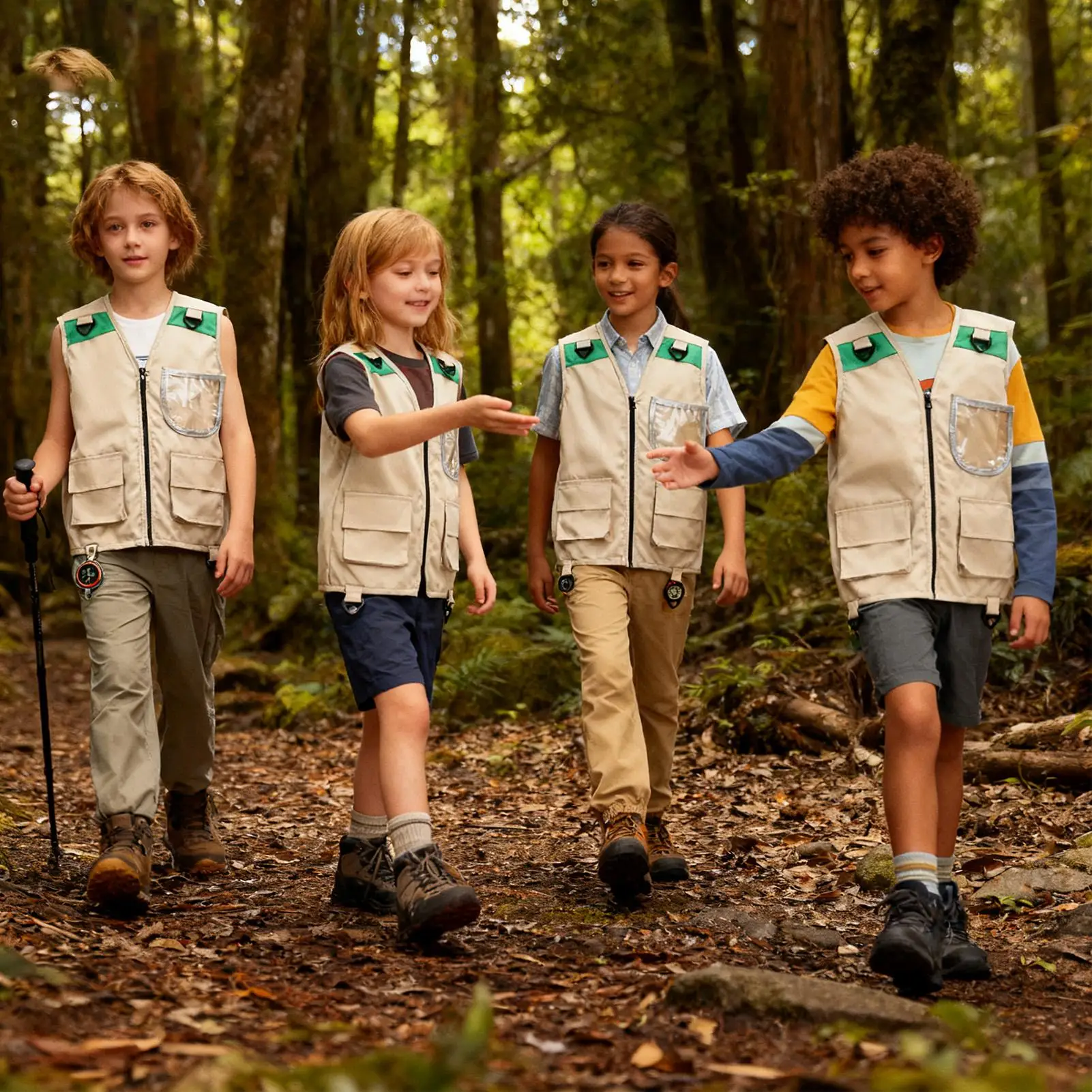 

Детский жилет-карго, костюм без рукавов, куртка, уличный жилет для парка, зоопарка, кемпинга, пешего туризма, треккинга, активного отдыха, роль