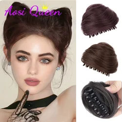 AS Synthetic Hair Bun Black Brown Straight hair Scrunchies Bun Claw Clip in Hair Extension Hairpieces for women Cat Ear Chignons