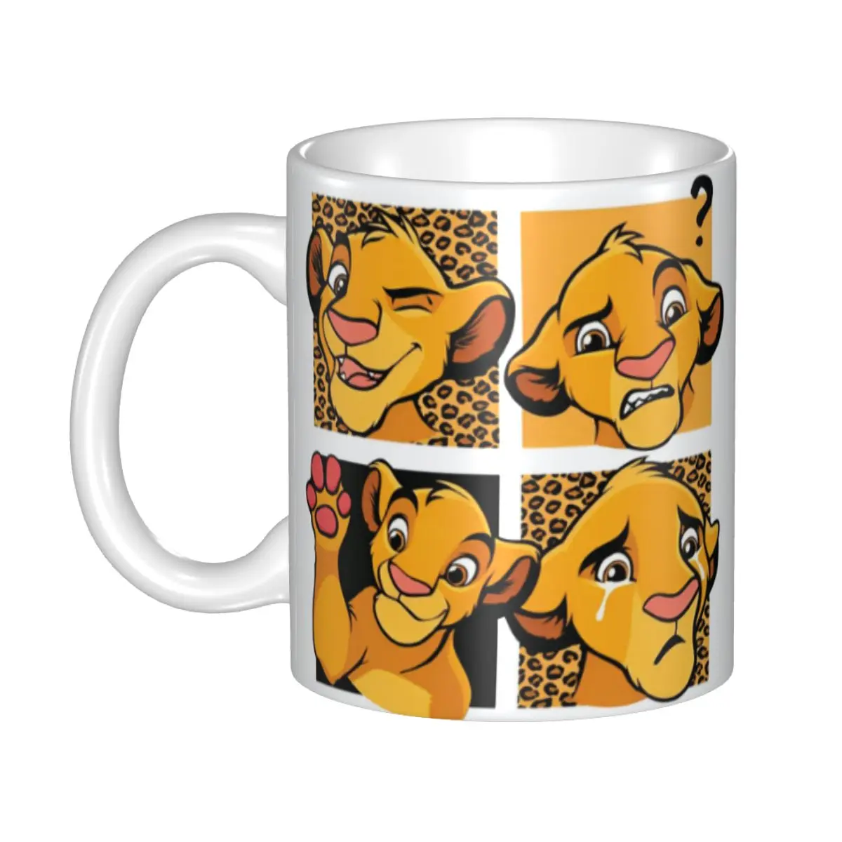 

Кофейная кружка «Король Лев Симба и Нала», персонализированная керамическая кружка «сделай сам», креативный подарок