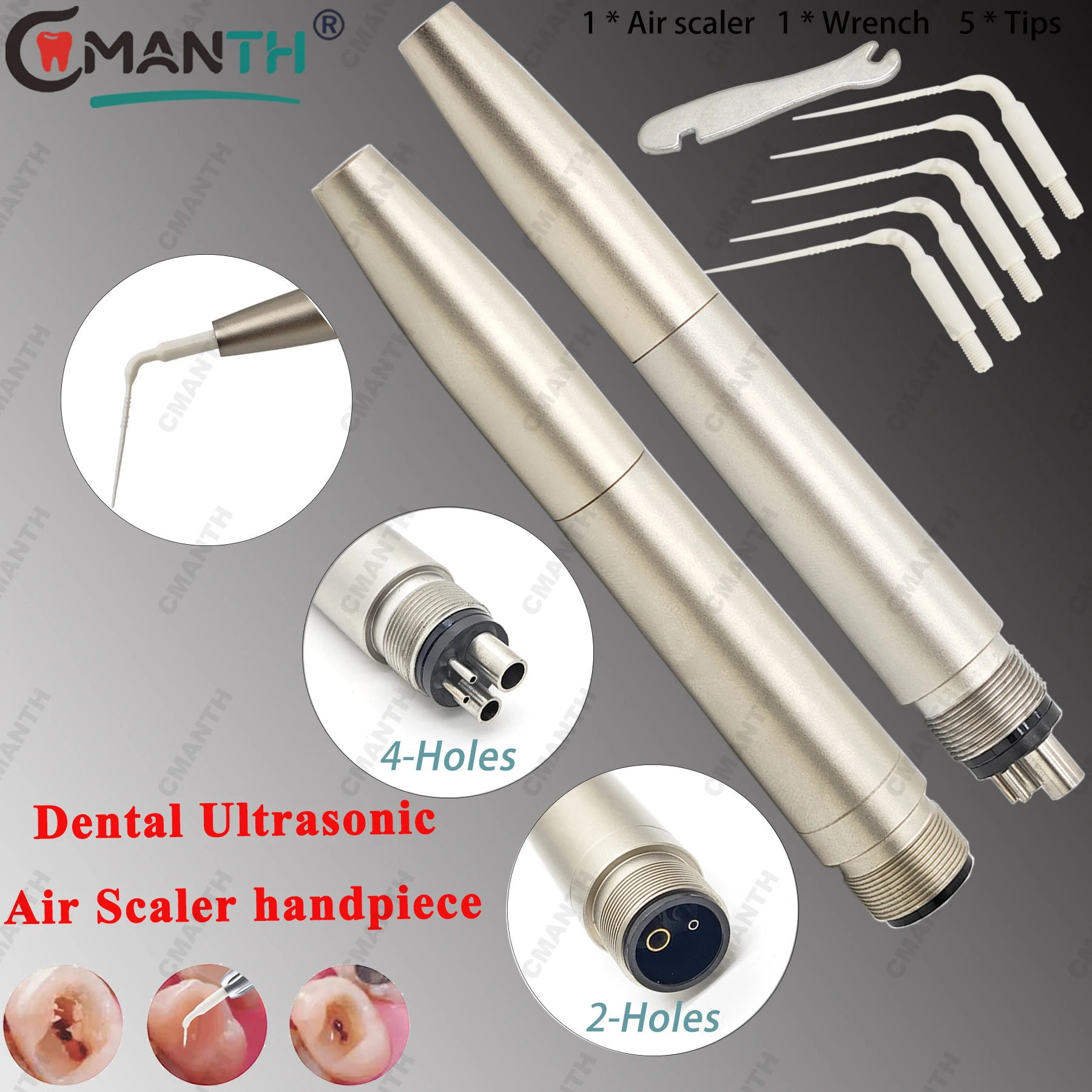 

Стоматологический воздушный скалер из титанового сплава, эндодонтия, наконечник, активация, ирригация, удаление перио, 2/4 отверстия для инструментов для отбеливания зубов