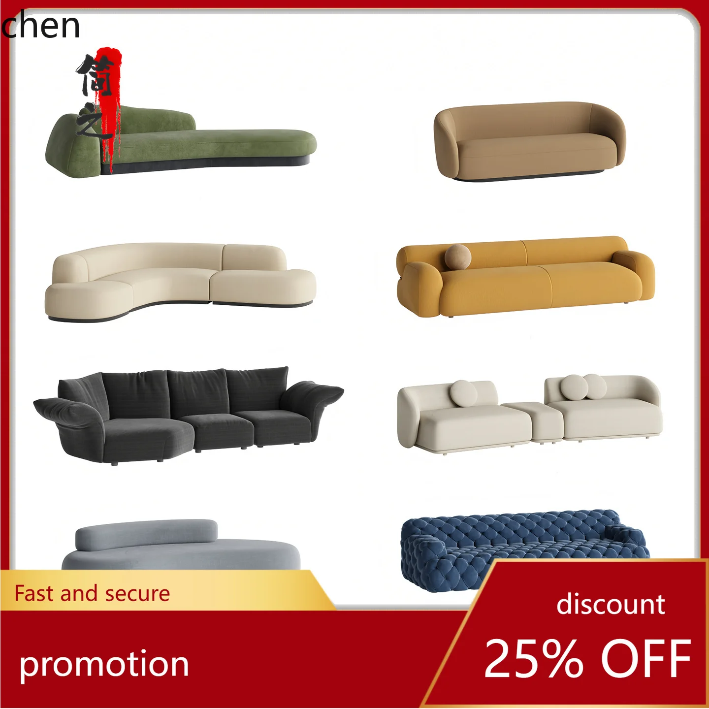 

HT Simple Hotel Lobby Sales Office Beauty Salon Club Tech Fabric Sofa Set Customization