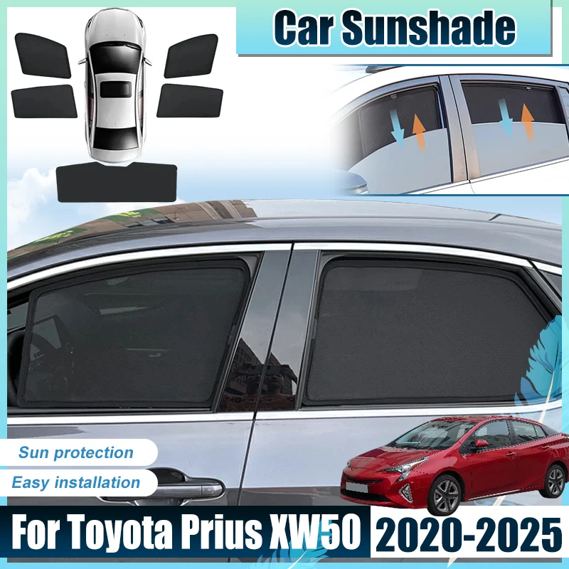

For Toyota Prius XW50 Accessories MK4 2020-2025 Car Front Rear Window SunShades Anti UV Visors Heat light Shield Sun Baffle Mesh