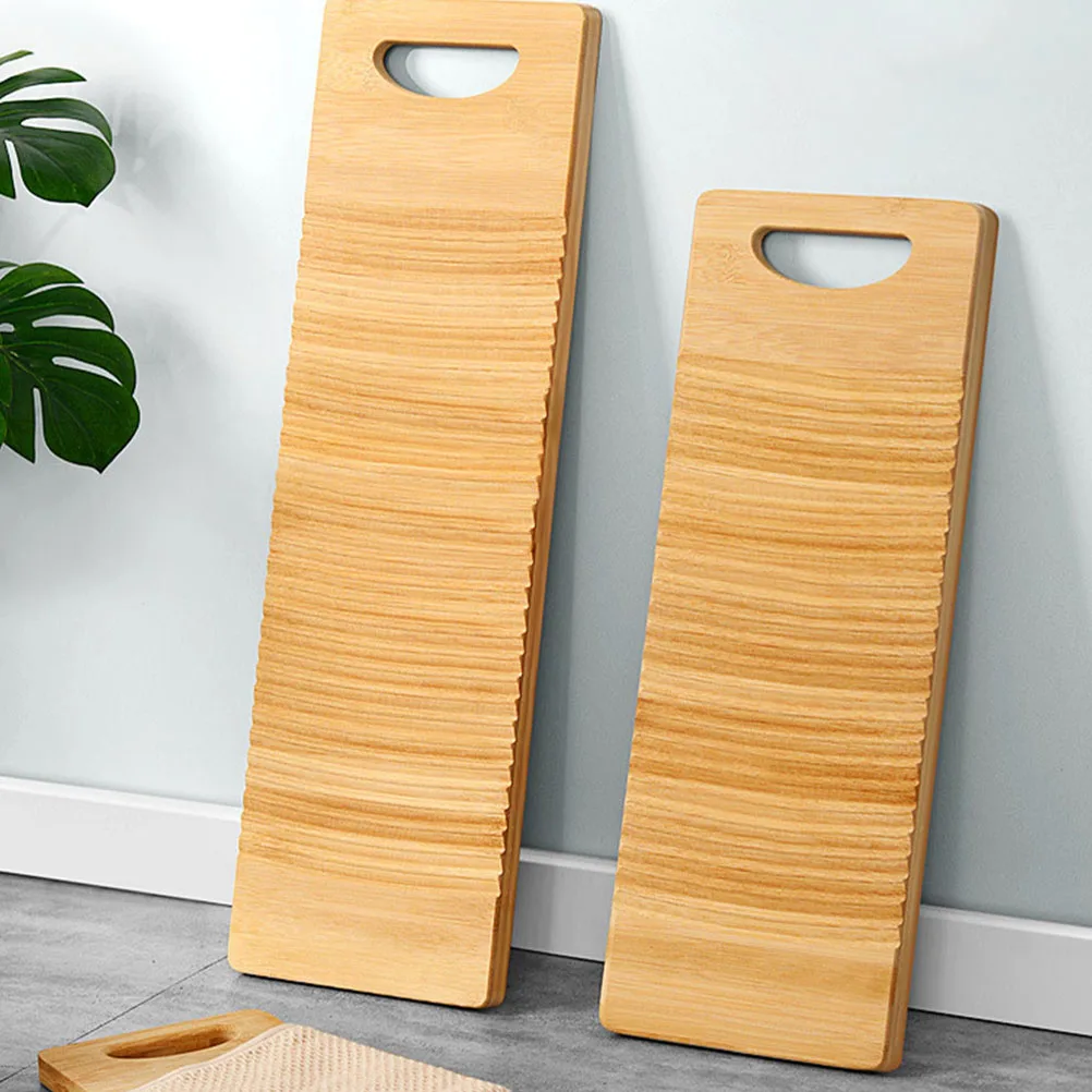 

Wooden Washboard Rectangular Laundry Board Easy Clean Dry Wooden Rectangle Washboard Hole Design Hanging Home Use